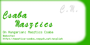 csaba masztics business card